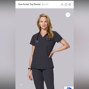 Mandala Scrubs- One Pocket top- Pewter